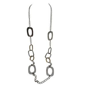 Chic Geometric‎ Link Long Necklace Silver Tone Gold Tone Mixed Metal Retro Y2K